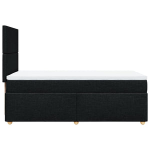 Κρεβάτι Boxspring με Στρώμα Μαύρο 90x190 εκ.Υφασμάτινο - Pakobazaar