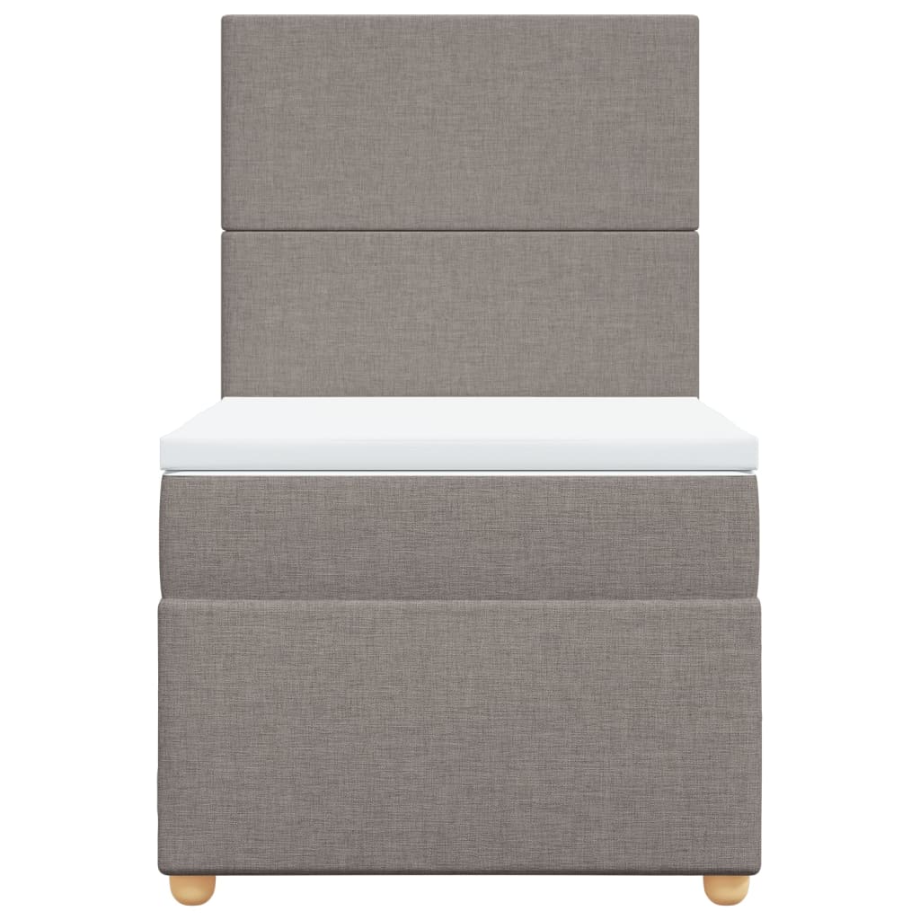 Κρεβάτι Boxspring με Στρώμα Taupe 90x190 εκ.Υφασμάτινο - Pakobazaar