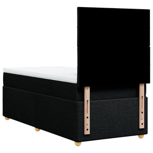 Κρεβάτι Boxspring με Στρώμα Μαύρο 90x190 εκ.Υφασμάτινο