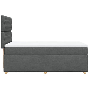 Κρεβάτι Boxspring με Στρώμα Σκούρο Γκρι 90x190 εκ. Υφασμάτινο - Pakobazaar