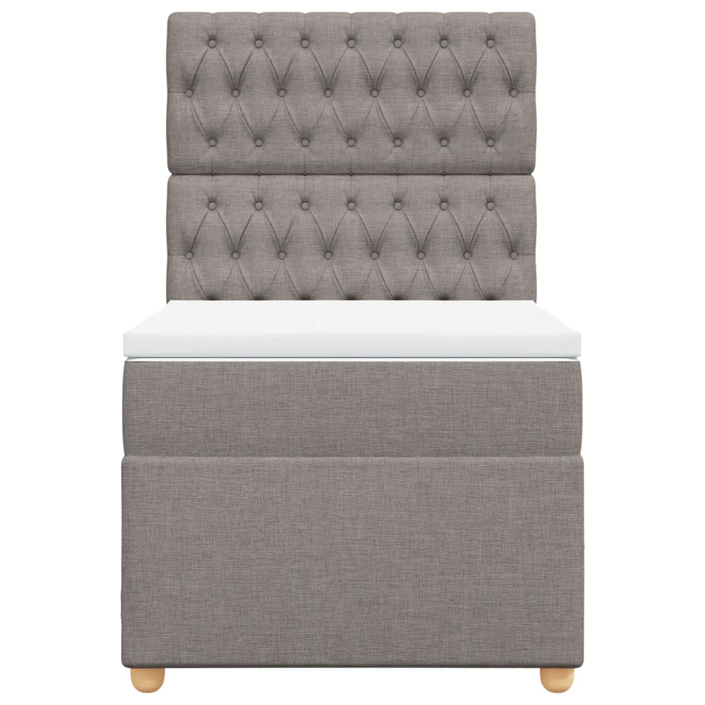 Κρεβάτι Boxspring με Στρώμα Taupe 90x190 εκ.Υφασμάτινο