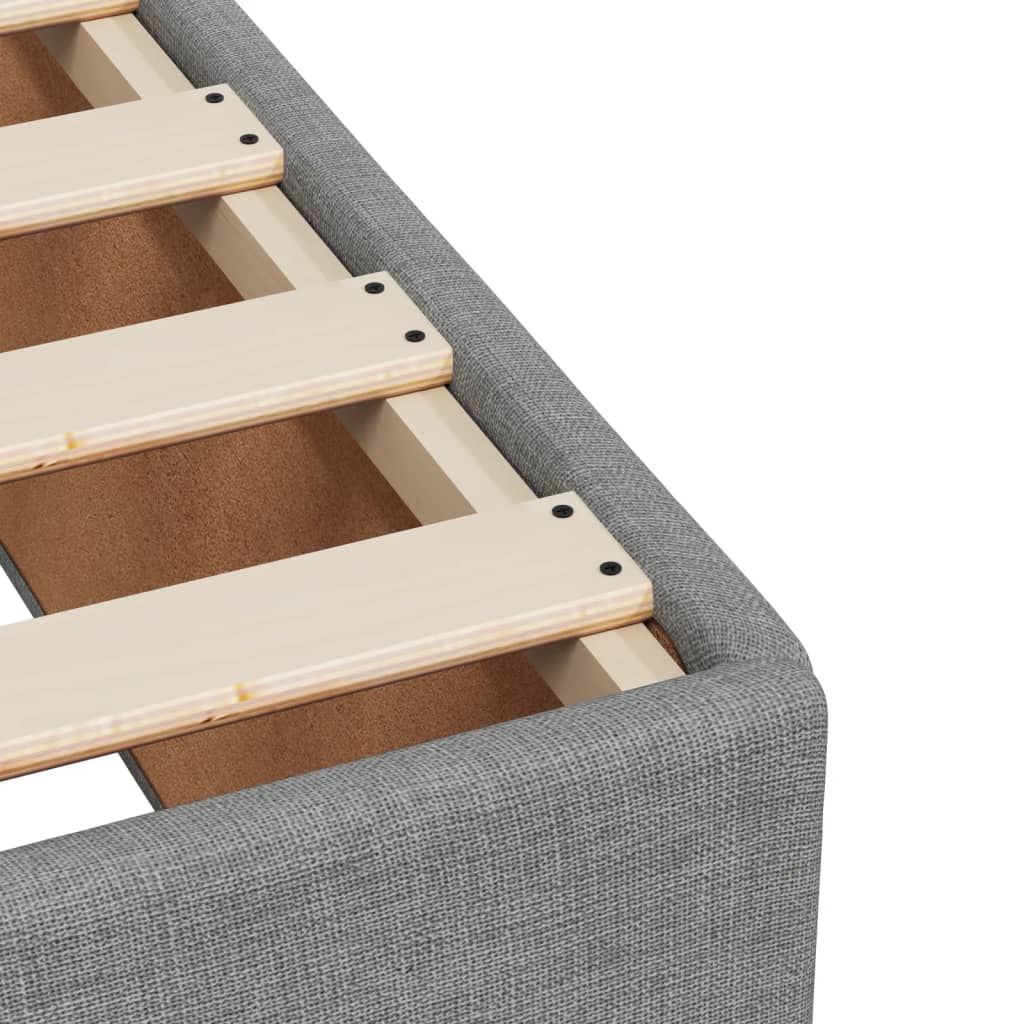 Κρεβάτι Boxspring με Στρώμα Ανοιχτό Γκρι 90x190 εκ. Υφασμάτινο - Pakobazaar