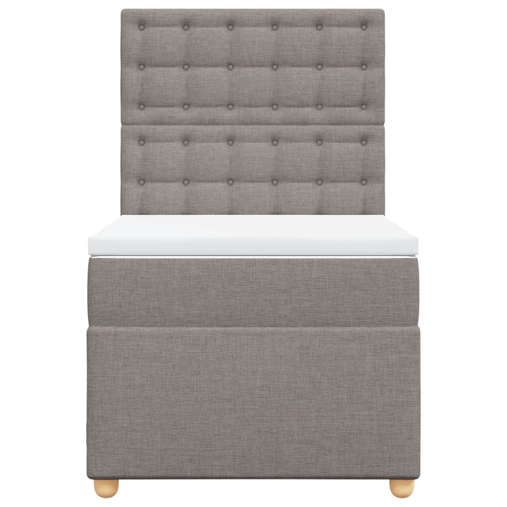 Κρεβάτι Boxspring με Στρώμα Taupe 90x190 εκ.Υφασμάτινο