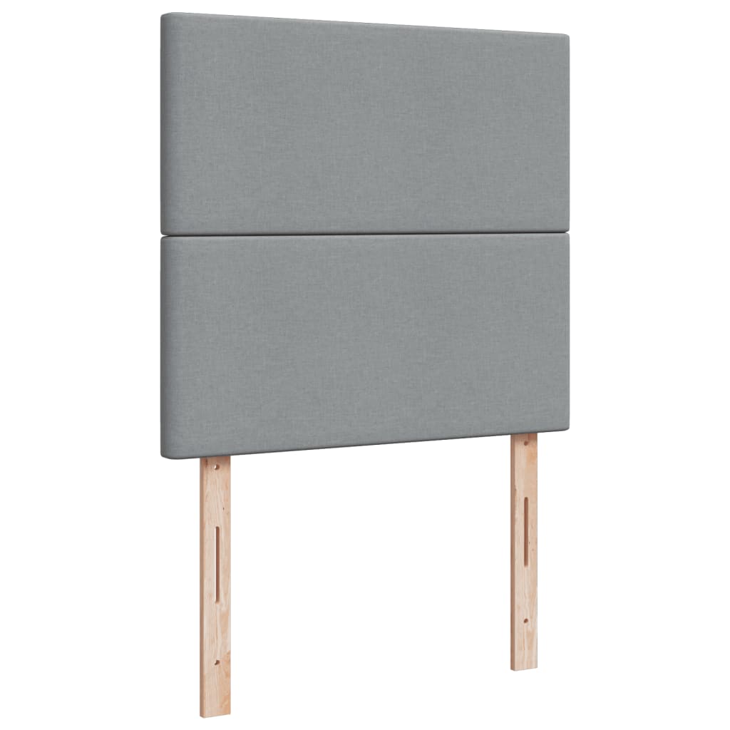 Κρεβάτι Boxspring με Στρώμα Ανοιχτό Γκρι 90x200 εκ. Υφασμάτινο