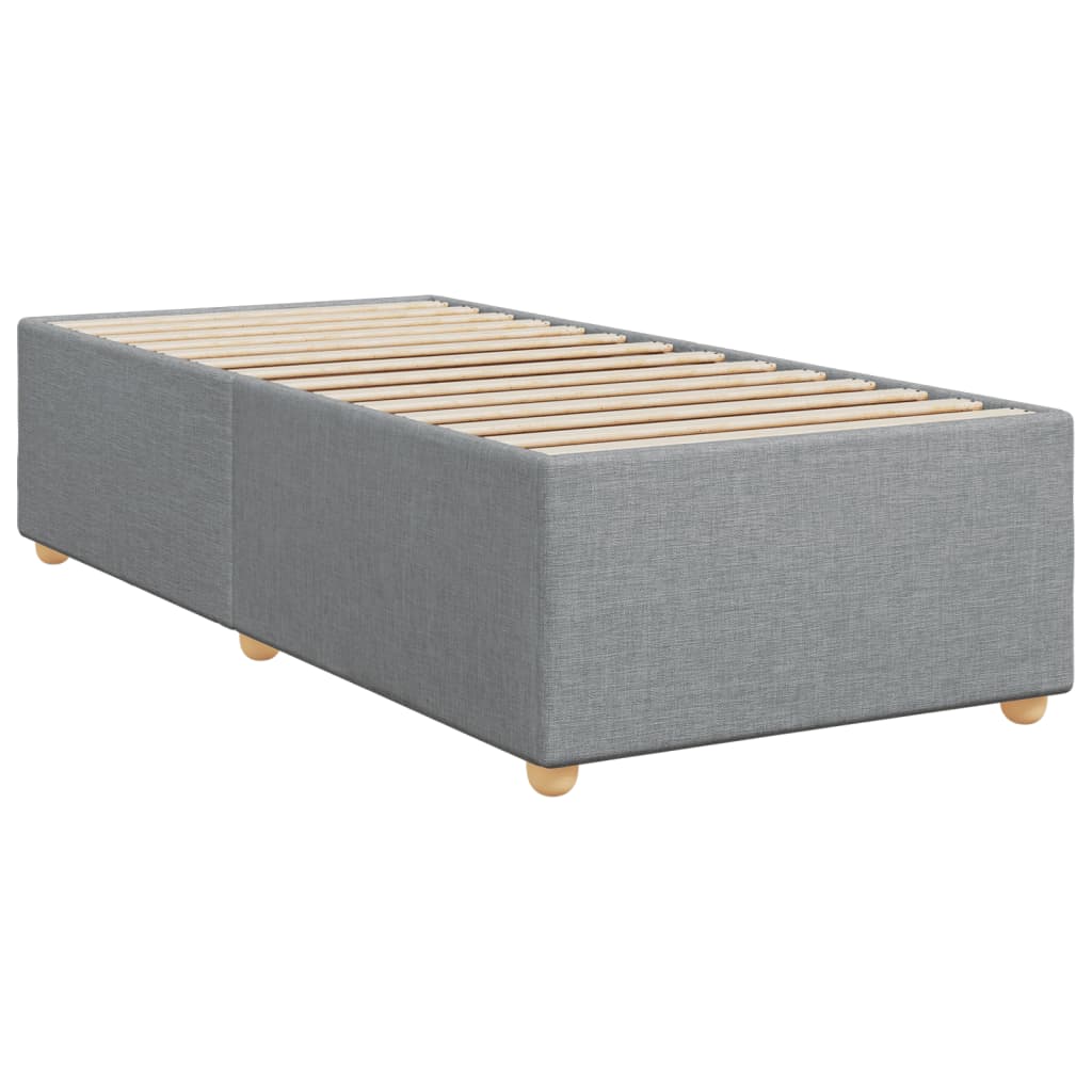 Κρεβάτι Boxspring με Στρώμα Ανοιχτό Γκρι 90x200 εκ. Υφασμάτινο