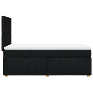Κρεβάτι Boxspring με Στρώμα Μαύρο 90x200 εκ. Υφασμάτινο
