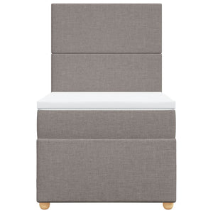Κρεβάτι Boxspring με Στρώμα Taupe 90x200 εκ. Υφασμάτινο