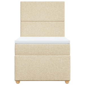 Κρεβάτι Boxspring με Στρώμα Κρεμ 90x200 εκ.Υφασμάτινο