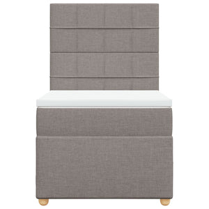 Κρεβάτι Boxspring με Στρώμα Taupe 90x200 εκ. Υφασμάτινο - Pakobazaar