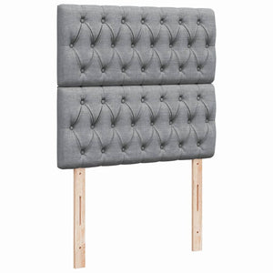 Κρεβάτι Boxspring με Στρώμα Ανοιχτό Γκρι 90x200 εκ. Υφασμάτινο - Pakobazaar