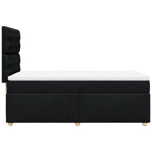 Κρεβάτι Boxspring με Στρώμα Μαύρο 90x200 εκ. Υφασμάτινο