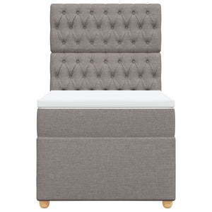 Κρεβάτι Boxspring με Στρώμα Taupe 90x200 εκ. Υφασμάτινο
