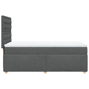 Κρεβάτι Boxspring με Στρώμα Σκούρο Γκρι 90x200 εκ. Υφασμάτινο - Pakobazaar