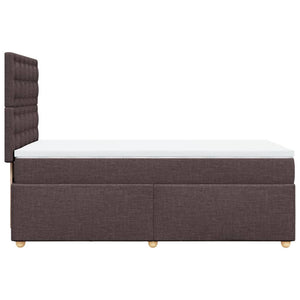 Κρεβάτι Boxspring με Στρώμα Σκούρο Καφέ 90x200 εκ. Υφασμάτινο