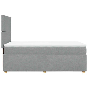 Κρεβάτι Boxspring με Στρώμα Ανοιχτό Γκρι 100x200 εκ. Υφασμάτινο