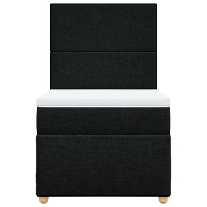 Κρεβάτι Boxspring με Στρώμα Μαύρο 100 x 200 εκ. Υφασμάτινο - Pakobazaar
