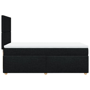 Κρεβάτι Boxspring με Στρώμα Μαύρο 100 x 200 εκ. Υφασμάτινο - Pakobazaar