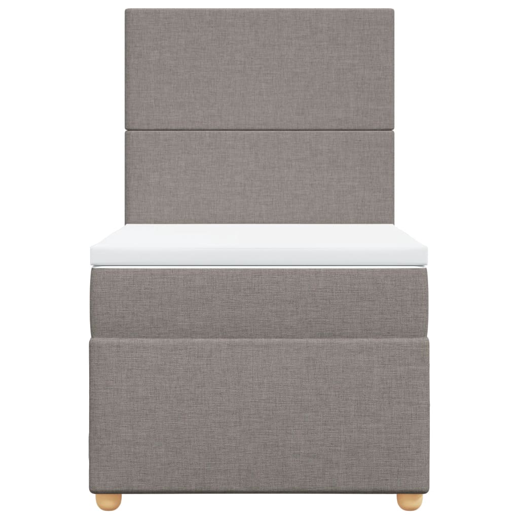 Κρεβάτι Boxspring με Στρώμα Taupe 100 x 200 εκ. Υφασμάτινο