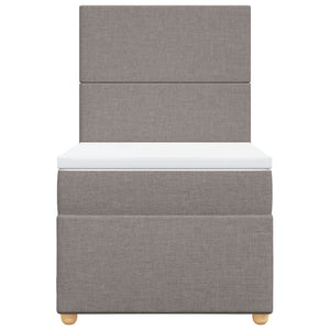 Κρεβάτι Boxspring με Στρώμα Taupe 100 x 200 εκ. Υφασμάτινο