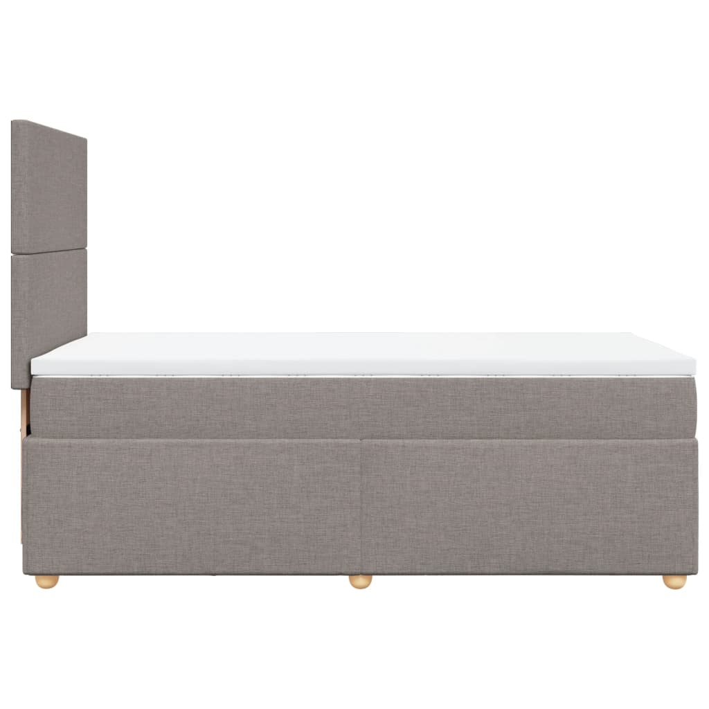 Κρεβάτι Boxspring με Στρώμα Taupe 100 x 200 εκ. Υφασμάτινο
