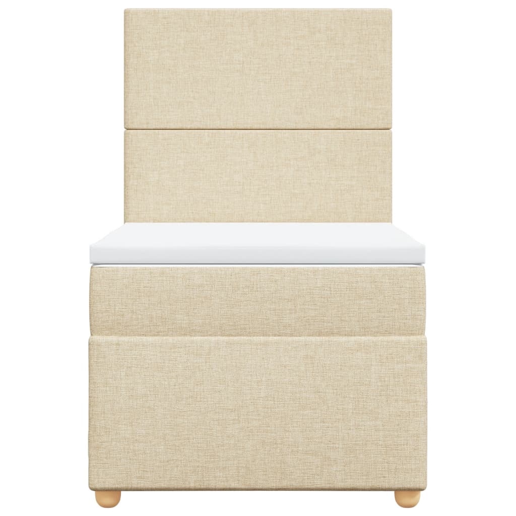 Κρεβάτι Boxspring με Στρώμα Κρεμ 100 x 200 εκ. Υφασμάτινο