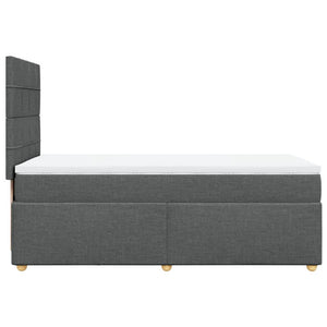 Κρεβάτι Boxspring με Στρώμα Σκούρο Γκρι 100x200 εκ. Υφασμάτινο
