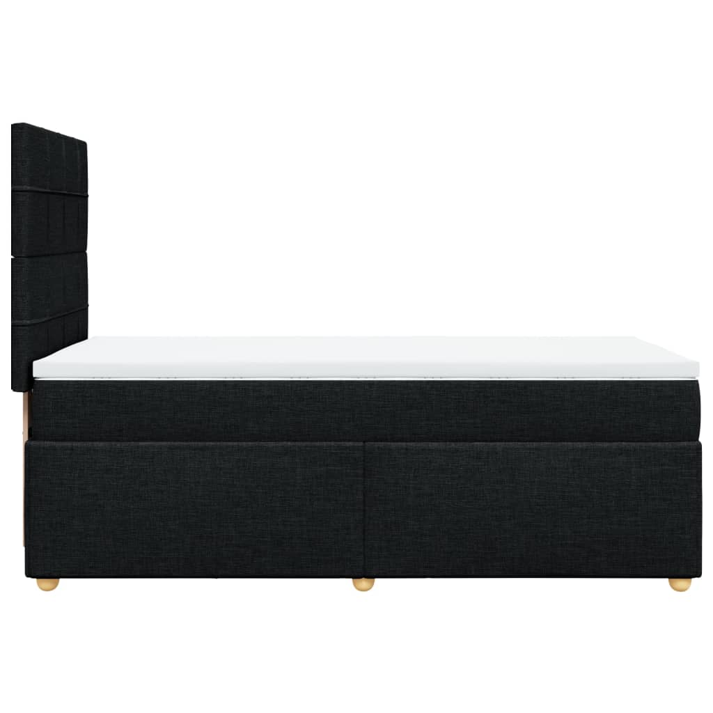 Κρεβάτι Boxspring με Στρώμα Μαύρο 100 x 200 εκ. Υφασμάτινο - Pakobazaar