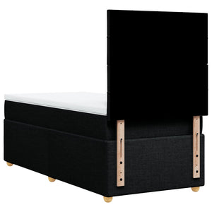 Κρεβάτι Boxspring με Στρώμα Μαύρο 100 x 200 εκ. Υφασμάτινο - Pakobazaar