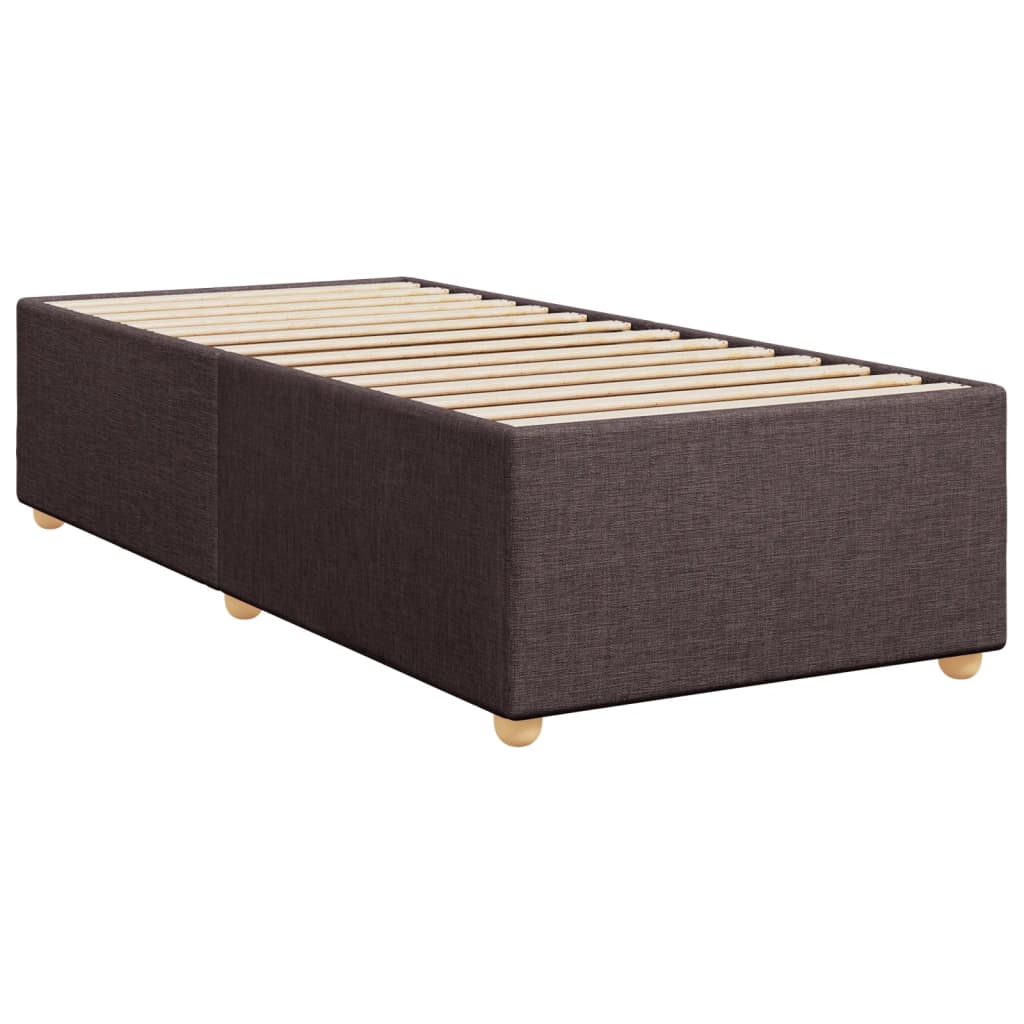 Κρεβάτι Boxspring με Στρώμα Σκούρο Καφέ 100x200 εκ. Υφασμάτινο