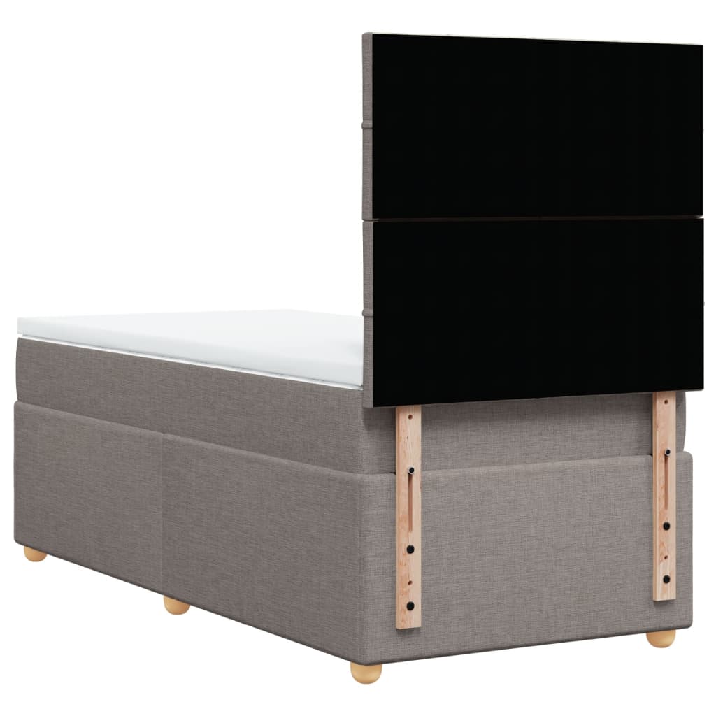 Κρεβάτι Boxspring με Στρώμα Taupe 100 x 200 εκ. Υφασμάτινο - Pakobazaar