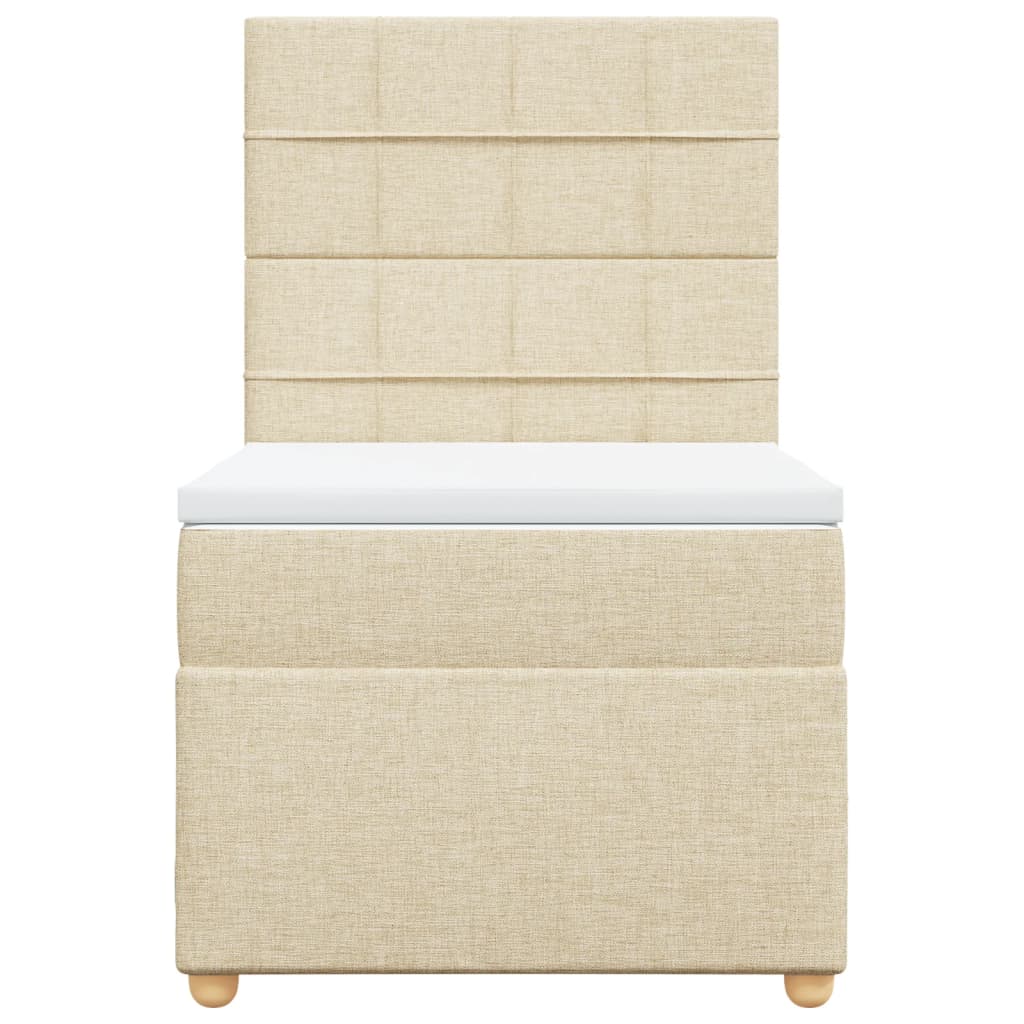 Κρεβάτι Boxspring με Στρώμα Κρεμ 100 x 200 εκ. Υφασμάτινο