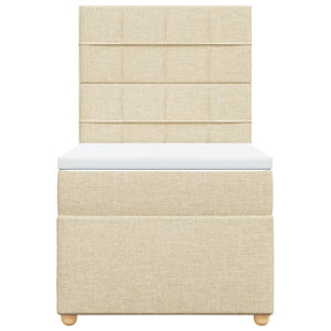 Κρεβάτι Boxspring με Στρώμα Κρεμ 100 x 200 εκ. Υφασμάτινο