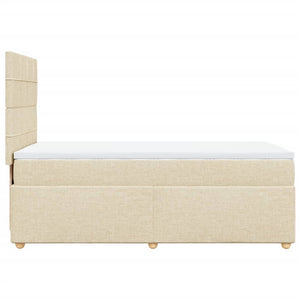 Κρεβάτι Boxspring με Στρώμα Κρεμ 100 x 200 εκ. Υφασμάτινο