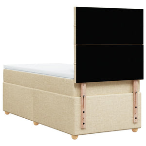 Κρεβάτι Boxspring με Στρώμα Κρεμ 100 x 200 εκ. Υφασμάτινο
