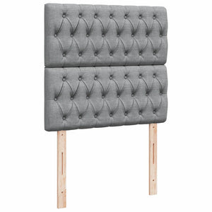 Κρεβάτι Boxspring με Στρώμα Ανοιχτό Γκρι 100x200 εκ. Υφασμάτινο - Pakobazaar