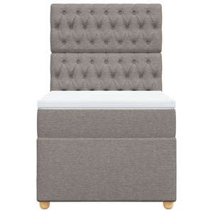 Κρεβάτι Boxspring με Στρώμα Taupe 100 x 200 εκ. Υφασμάτινο