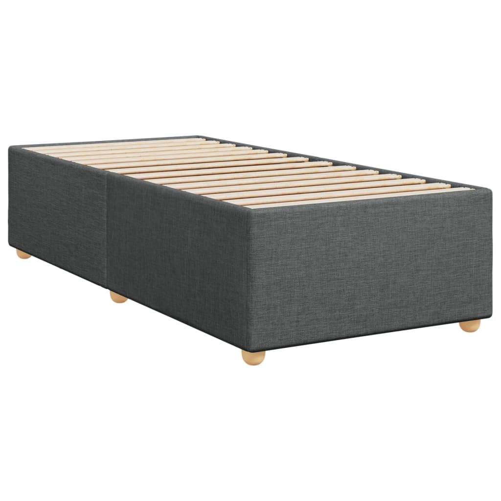 Κρεβάτι Boxspring με Στρώμα Σκούρο Γκρι 100x200 εκ. Υφασμάτινο