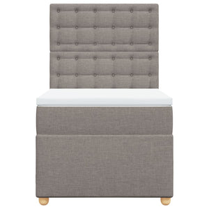 Κρεβάτι Boxspring με Στρώμα Taupe 100 x 200 εκ. Υφασμάτινο - Pakobazaar