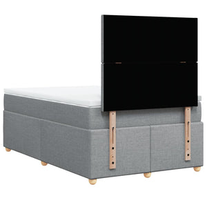 Κρεβάτι Boxspring με Στρώμα Ανοιχτό Γκρι 120x190 εκ. Υφασμάτινο