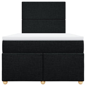 Κρεβάτι Boxspring με Στρώμα Μαύρο 120x190 εκ. Υφασμάτινο