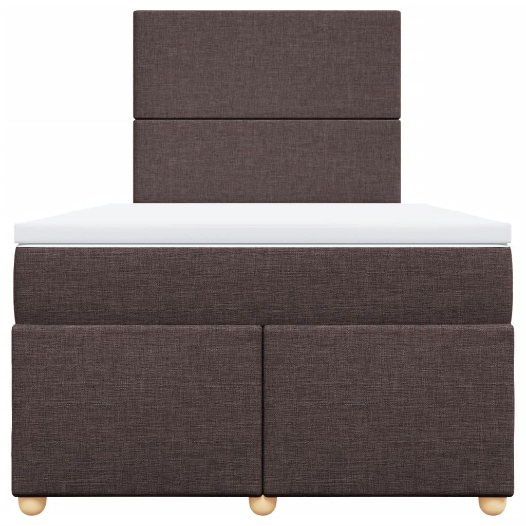 Κρεβάτι Boxspring με Στρώμα Σκούρο Καφέ 120x190 εκ Υφασμάτινο - Pakobazaar