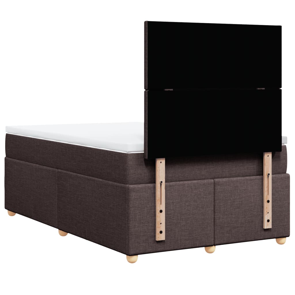 Κρεβάτι Boxspring με Στρώμα Σκούρο Καφέ 120x190 εκ Υφασμάτινο - Pakobazaar