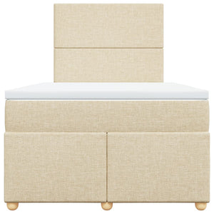 Κρεβάτι Boxspring με Στρώμα Κρεμ 120x190 εκ. Υφασμάτινο - Pakobazaar