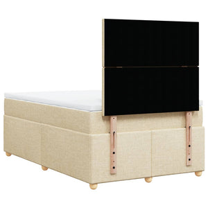 Κρεβάτι Boxspring με Στρώμα Κρεμ 120x190 εκ. Υφασμάτινο - Pakobazaar
