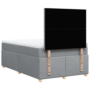 Κρεβάτι Boxspring με Στρώμα Ανοιχτό Γκρι 120x190 εκ. Υφασμάτινο - Pakobazaar