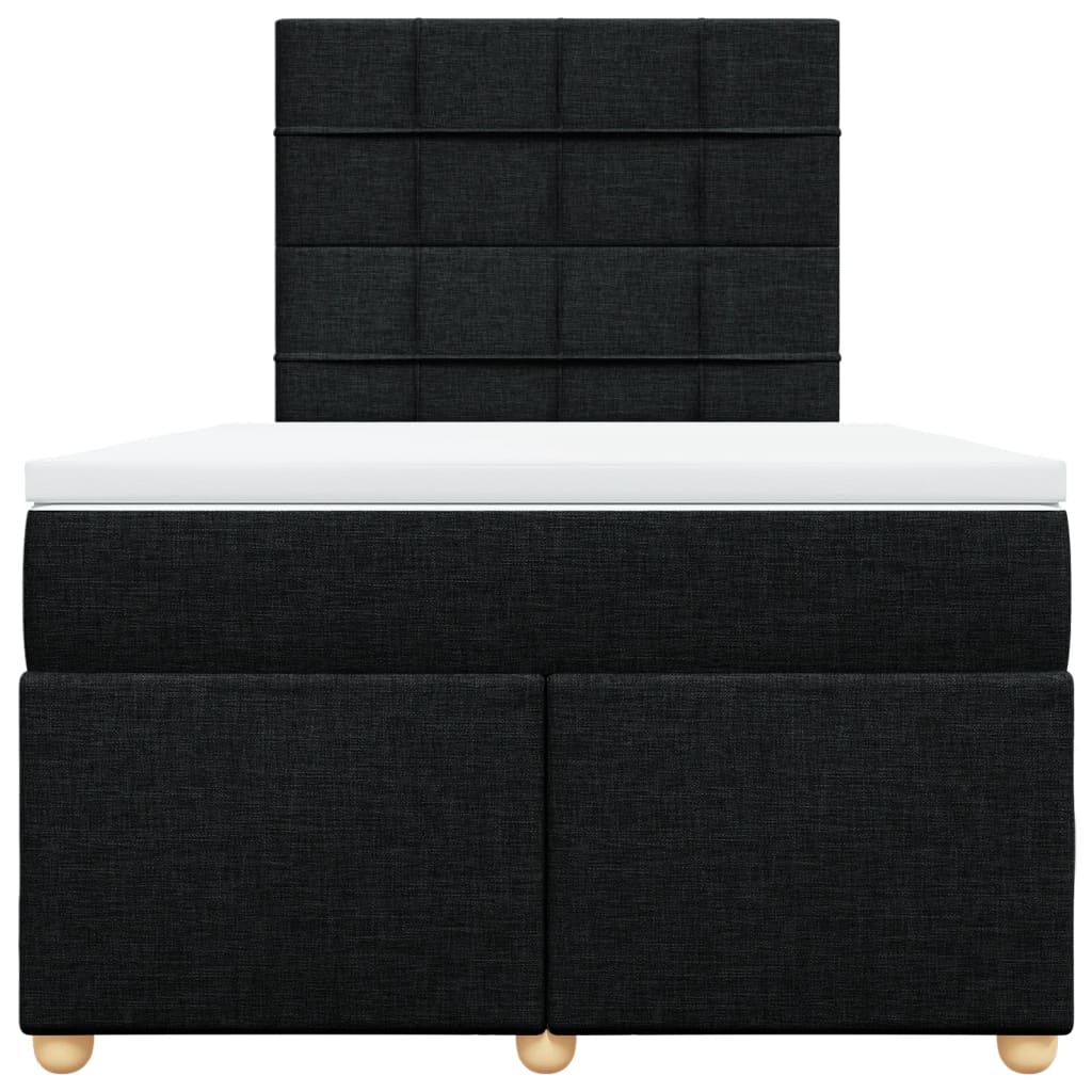 Κρεβάτι Boxspring με Στρώμα Μαύρο 120x190 εκ. Υφασμάτινο - Pakobazaar