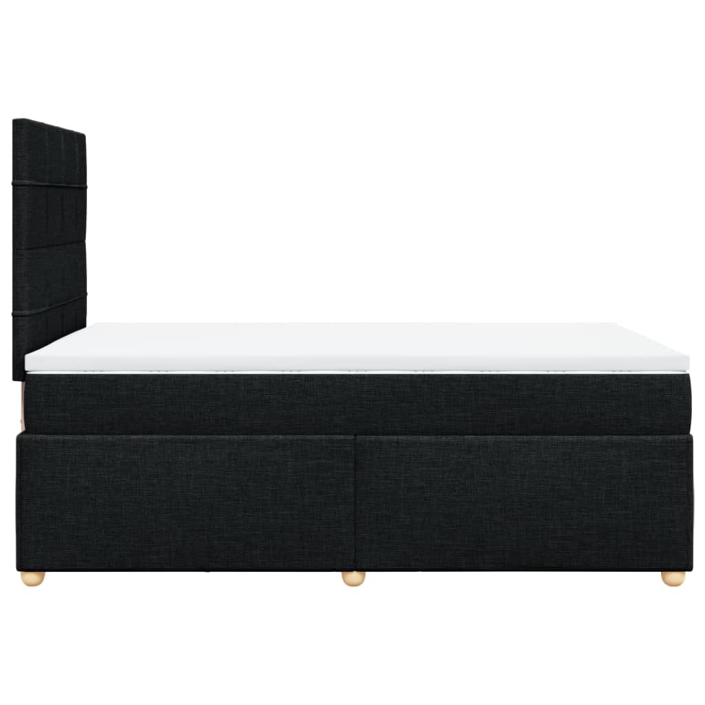 Κρεβάτι Boxspring με Στρώμα Μαύρο 120x190 εκ. Υφασμάτινο - Pakobazaar