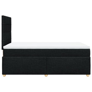 Κρεβάτι Boxspring με Στρώμα Μαύρο 120x190 εκ. Υφασμάτινο - Pakobazaar