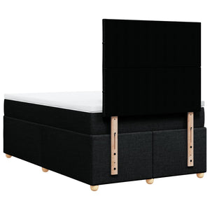 Κρεβάτι Boxspring με Στρώμα Μαύρο 120x190 εκ. Υφασμάτινο - Pakobazaar
