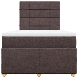 Κρεβάτι Boxspring με Στρώμα Σκούρο Καφέ 120x190 εκ Υφασμάτινο